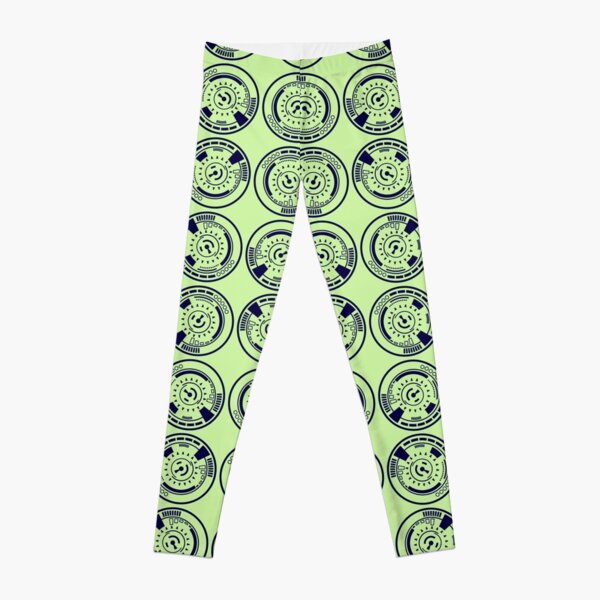 The digital world in green fabric seamless pattern Leggings   product Offical kaiju no 8 Merch