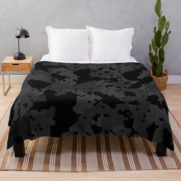 Night Digital Camouflage Throw Blanket   product Offical kaiju no 8 Merch